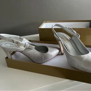 Elegant Silver Slingback Heels
